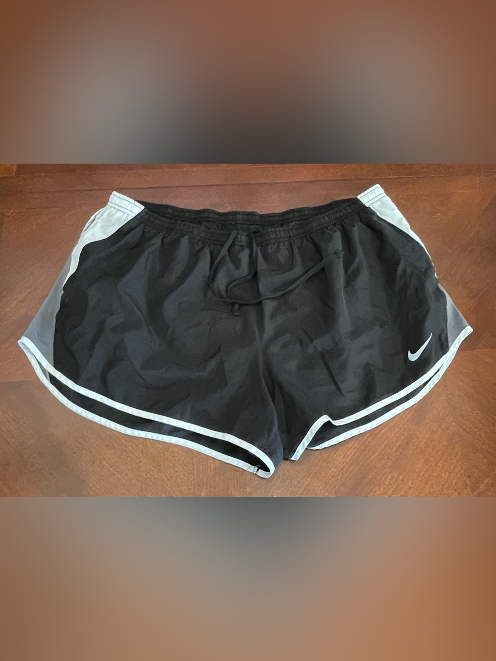 Nike Black Athletic Shorts with White Trim for Women